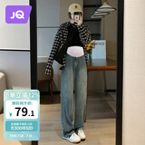 婧麒（JOYNCLEON）孕妇裤春季休闲外穿打底阔腿牛仔裤小个子 复古蓝XXL jyk26751