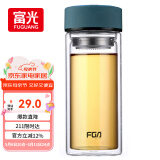 富光 男女士双层玻璃杯 高硼硅泡茶杯 茶水分离水杯带茶隔杯子500ml