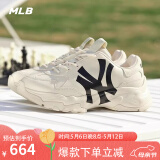 MLB官方老爹鞋女鞋 25年运动鞋男鞋厚底鞋增高情侣款鞋子NY休闲鞋 C1 洋基队/米黄色(升级版) 39 (250mm)