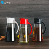 阿司倍鹭（ASVEL）玻璃油壶油瓶不挂油 厨房调味瓶自动开合酱油醋调料瓶 大号黑白红