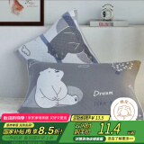 艾薇纯棉枕巾加大枕巾三层纱布夹棉枕头巾 梦想熊50*80cm 一个装