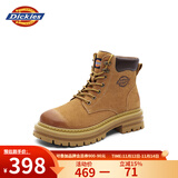 Dickies女士马丁靴高帮时尚情侣靴百搭工装靴女 土黄 女款-35 