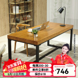 恬梦实木电脑桌台式家用简易书桌简约卧室学习写字桌办公长条桌子 豪华版:120*60*75桌面厚5公分