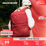 斯凯奇（Skechers）男女同款196家族双肩包电脑包学生经典百搭简约高中书包旅行背包 赛车红/001W 20-30升
