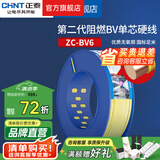正泰（CHNT）阻燃电线BV2.5/4/6平方单股铜芯电线 电缆线国标电源线家用铜芯线 黄色零线BV6  100米