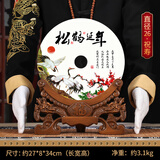 碧琉璃（biliuli）60大寿70大寿80大寿90大寿寿桃摆件送长辈老年人生日礼物祝寿礼品 26cm松鹤延年平安扣龙纹底座【礼盒装】