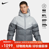 耐克NIKE羽绒服男短款连帽SF WR 650-D FLD外套FB8178-077灰XXL