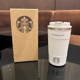 星巴克杯子不锈钢美式咖啡杯保温杯水杯杯垫车载杯 473ml白色