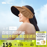 蕉下（beneunder）女士百褶贝壳黑胶防晒帽遮阳帽子女太阳帽防紫外线空顶帽BM56124