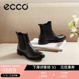爱步（ECCO）靴子女 时尚潮流百搭冬季切尔西女靴牛皮粗跟短靴女 型塑266503 黑色26650301001 36
