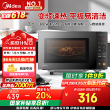 美的（Midea）家用变频微波炉平板式易清洁 800W微波速热 一键智能菜单 钻石背板 微晶面板加热20L（PM20M2）