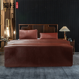 蜀杉A类高端头层水牛皮凉席三件套1.8米牛皮席真皮空调席高级夏凉席子 软席 厚度4.0（三件套） 1.5米床 200cm*150cm