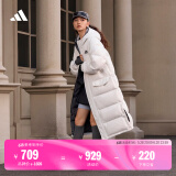 adidas 530蓬拒水防泼防风保暖户外鸭绒羽绒服男女阿迪达斯轻运动   亮白   L