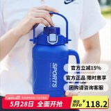乐扣乐扣（LOCK&LOCK）保温桶小冰桶小水库不锈钢保冷壶1.35L户外旅行大容量保温水壶蓝
