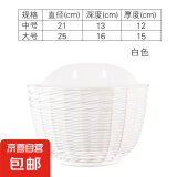 新款壁挂吊篮花盆创意墙上挂壁绿萝塑料悬挂式阳台半圆吊兰树脂盆 白色+内网+塞子 配S钩中号口直径21cm【1个装】