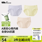 蕉下（beneunder）A类安心纯棉内裤女士100%棉无痕抗菌抑菌底档三角裤中腰 25新款