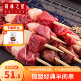 锡林之星 内蒙古锡盟羊肉串五花新鲜羊肉半成品烧烤食材野营团建BBQ 经典羊肉串20串