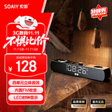 索爱（soaiy）电脑音响SH16 蓝牙长条音箱家用桌面低音炮 时钟多媒体台式机笔记本电竞游戏音响 黑