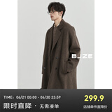 伯爵卓尔【清仓】羊毛双面呢大衣男中长款2024秋冬新款通勤男装呢子外套 粘土棕 L