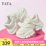 他她（TATA）奶油泡泡厚底老爹鞋女鞋复古休闲运动鞋冬新WOG10CM3 米白-小香风-WOG10CM3 39