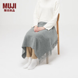 无印良品（MUJI） 羊毛编织 能护膝的大号披肩 围巾围脖冬季保暖 中灰色 60×180cm