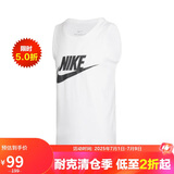耐克NIKE男 运动背心 圆领无袖 柔软舒适 AR4992-101 白2XL