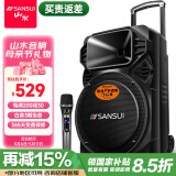 山水（SANSUI） A12-66广场舞音响户外K歌重低音蓝牙音响便携式移动舞台拉杆音箱大功率扩音器 豪华版（12寸重低音+单麦）