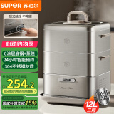 苏泊尔（SUPOR）电蒸锅 电煮锅 电火锅 多功能家用蒸包子锅 智能预约电热锅 12升不锈钢多用途锅ZN23FC660