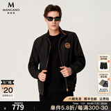MANGANO情人节礼物新款轻奢男装潮流时尚宽松立领拉链夹克男外套 黑色 50 （175/96A）