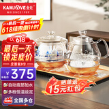 金灶（KAMJOVE）涌泉式自动上水电热水壶 玻璃烧水壶家用智能保温电茶壶茶具电茶炉茶台烧水壶一体 0.8L H9 (20*37cm)竖版按键