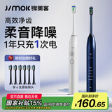 锦美客（JIMOK）电动牙刷男女士成人 智能声波情侣电动牙刷套装  生日礼物 白月光【6支刷头+旅行盒】