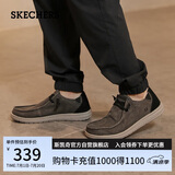 斯凯奇（Skechers）男鞋夏季一脚蹬帆布鞋商务通勤休闲软底板鞋66387