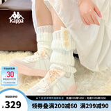 KAPPA卡帕女鞋厚底滑板鞋子女2024夏季新款运动休闲鞋软底德训鞋小粉鞋 经典白/冷灰色 38