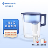 聚蓝（bluetech） HS-527三代净水壶家用自来水过滤水壶家用净水器双芯去水垢细菌直饮标准 好水半年装【1壶5芯】蓝色