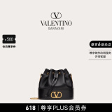 华伦天奴VALENTINO[礼物]女士 VLOGO SIGNATURE 迷你羊皮水桶包 黑色 均码