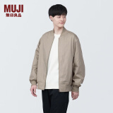无印良品 MUJI 男式 木棉混 夹克衫春季 拉链外套飞行员夹克 AD0VEA4S 淡黄色 L 175/100A