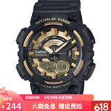 卡西欧（CASIO）男表  学生运动手表 多功能双显电子表 防水夜光石英表 夜光指针AEQ-110BW-9A
