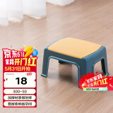 好尔凳子家用小板登卧室换鞋凳防滑塑料凳子脚踏矮凳中号墨黄色1个