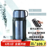 乐扣乐扣（LOCK&LOCK）不锈钢便携保温壶车载户外男女便携保温水壶1.2L蓝色