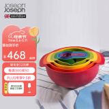 JOSEPH JOSEPH彩虹厨具彩虹盆9件套烘焙工具量勺刻度勺烘培搅拌碗盆沥水洗菜 红色九件套  40080