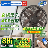 美的（Midea） 电风扇落地扇家用大风量空气循环遥控摇头电扇宿舍轻音低噪智能扇 【仿生幸运草 直流变频】一级能效SDI30DS