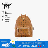 MCM  STARK 小中号情侣款铆钉背包双肩包 干邑色【礼物】