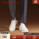 THOM WILLS内增高小白鞋男士经典白色板鞋百搭休闲鞋厚底夏季透气商务男鞋 白色（牛皮黑尾）G941-1 45 /9.5码