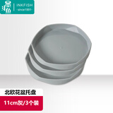 墨斗鱼花盆托底盘花盆托盘底座接水盘圆形塑料树脂加厚小号深空灰