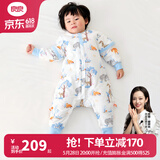 良良（liangliang）婴儿睡袋夏季空调房防踢被宝宝纯棉可拆袖儿童睡袋 雨林蓝·寒冬款【适合0-15℃】 2XL（建议身高100-115cm）