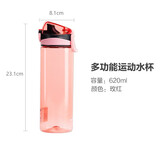 茶花（CHAHUA） 茶花过滤运动杯随手杯旅行杯便携水杯子密封防漏 红色620ml