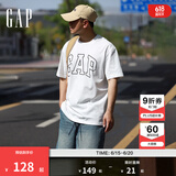 Gap【热卖爆款】男装夏撞色logo圆领短袖T恤纯棉上衣544465 白色 185/108A(XXXL) 亚洲尺码
