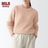 无印良品 MUJI 女式 含牦牛绒骆驼绒圆领毛衣 长袖针织衫秋 冬季 烟熏粉色 XS -S(155/80A)