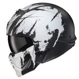 SCORPION EXO蝎子战士头盔COVERT 2踏板电动机车摩托复古半盔大码组合跑盔 ATT BLACK-WHITE XXL（60-61）CM