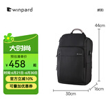威豹（WINPARD）大容量双肩包男士休闲商务防泼水15.6英寸笔记本电脑 黑色15.6寸(防泼水-带洗漱收纳包